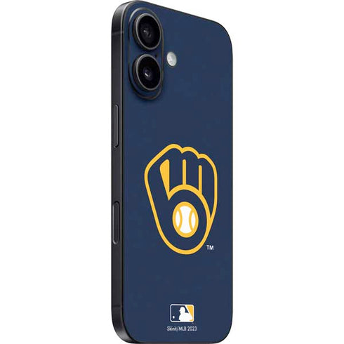 MLB Milwaukee Brewers - Solid Distressed iPhone 16 Skin