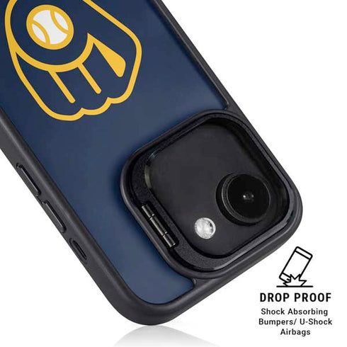 MLB Milwaukee Brewers - Solid Distressed iPhone 16e Kickstand Case