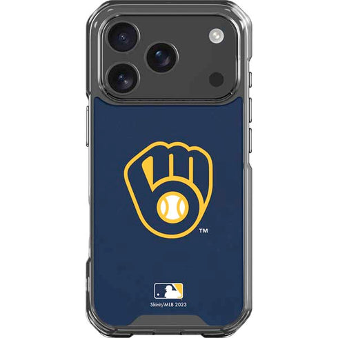 MLB Milwaukee Brewers - Solid Distressed iPhone 18 Pro Clear Case
