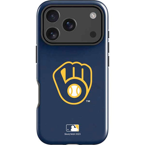 MLB Milwaukee Brewers - Solid Distressed iPhone 18 Pro Max Impact Case