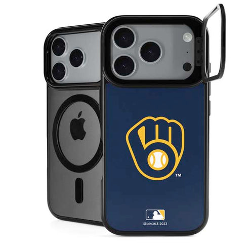 MLB Milwaukee Brewers - Solid Distressed iPhone 18 Pro Max Kickstand Case