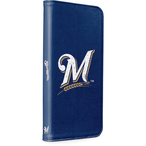 MLB Milwaukee Brewers - Solid Distressed iPhone 7 Folio Case