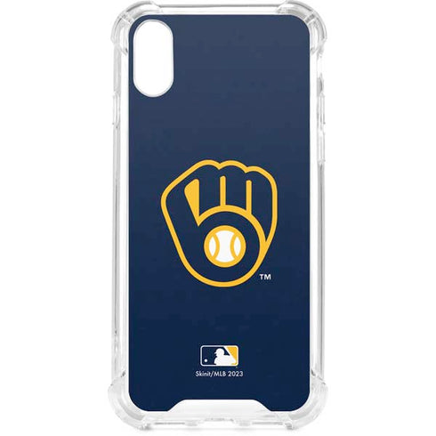 MLB Milwaukee Brewers - Solid Distressed iPhone XS Clear Case