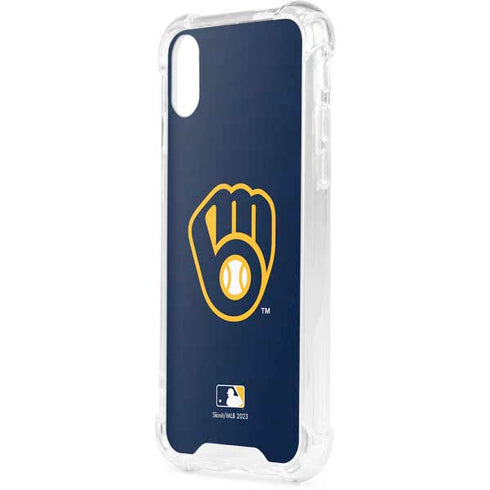 MLB Milwaukee Brewers - Solid Distressed iPhone XS Clear Case