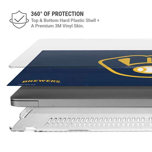 MLB Milwaukee Brewers - Solid Distressed MacBook Pro 14in (2021-24) Case plus Skin
