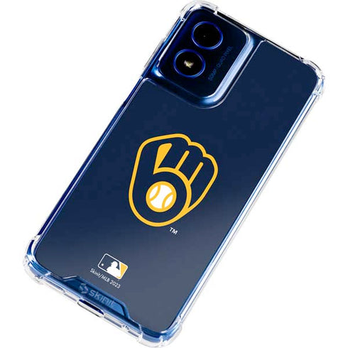 MLB Milwaukee Brewers - Solid Distressed Moto G Play 4G (2024) Clear Case