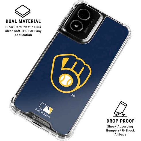 MLB Milwaukee Brewers - Solid Distressed Moto G Power 5G (2024) Clear Case