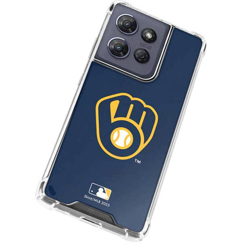 MLB Milwaukee Brewers - Solid Distressed Moto G Power 5G (2025) Clear Case