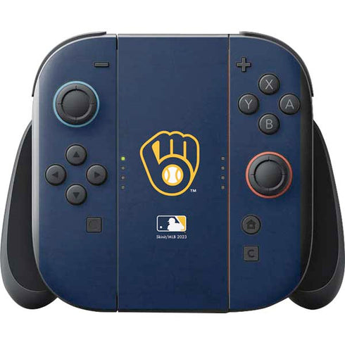 MLB Milwaukee Brewers - Solid Distressed Nintendo Switch 2 (2025) with Joy-Con Skin