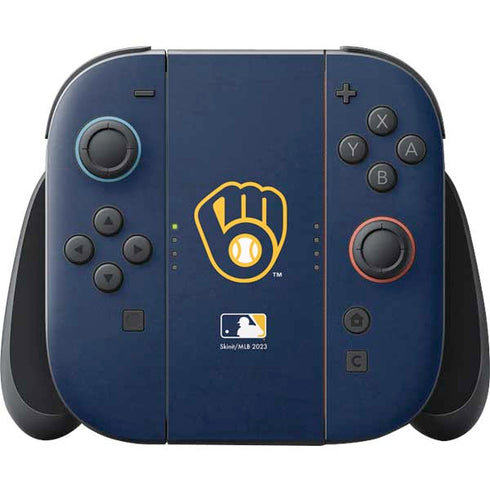 MLB Milwaukee Brewers - Solid Distressed Nintendo Skins