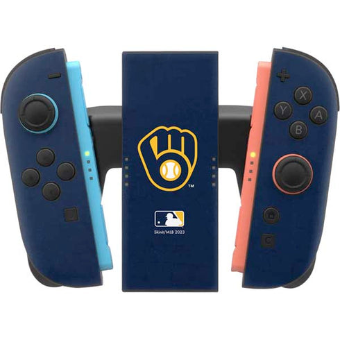 MLB Milwaukee Brewers - Solid Distressed Nintendo Switch 2 (2025) Joy-Con Controller Skin