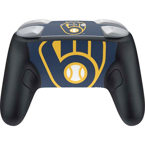 MLB Milwaukee Brewers - Solid Distressed Nintendo Switch 2 (2025) Pro Controller Skin