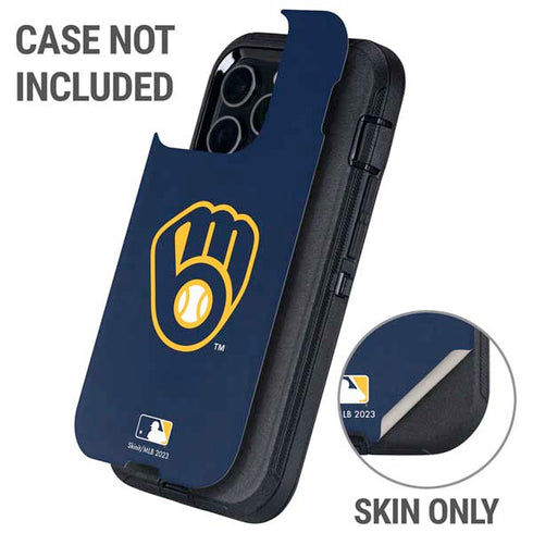 MLB Milwaukee Brewers - Solid Distressed Otterbox Defender iPhone Skin