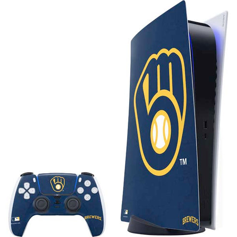 MLB Milwaukee Brewers - Solid Distressed PlayStation PS5 Skins