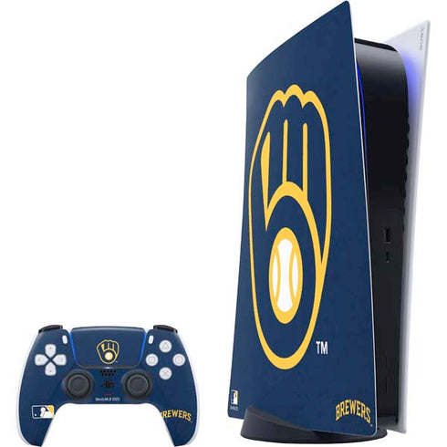 MLB Milwaukee Brewers - Solid Distressed PlayStation PS5 Skins