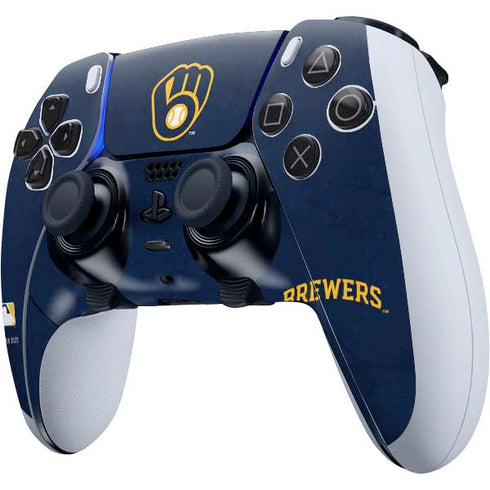 MLB Milwaukee Brewers - Solid Distressed PS5 DualSense Edge Pro Controller Skin