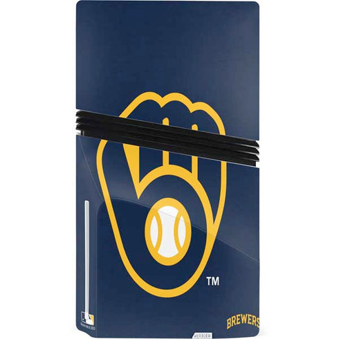 MLB Milwaukee Brewers - Solid Distressed PS5 Pro Disk Bundle Skin