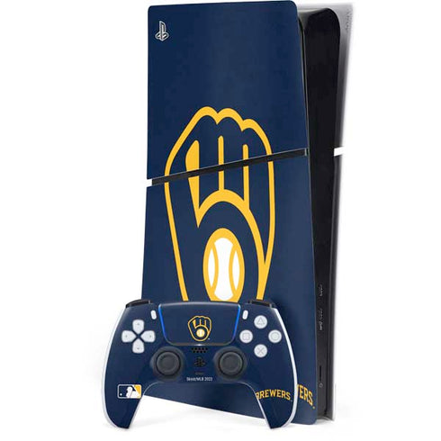 MLB Milwaukee Brewers - Solid Distressed PlayStation PS5 Skins
