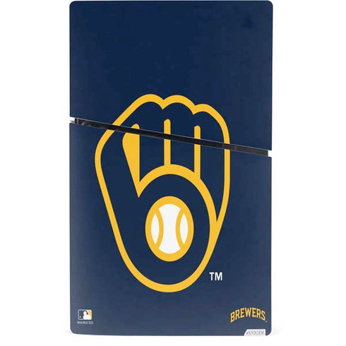 MLB Milwaukee Brewers - Solid Distressed PS5 Slim Digital Edition Console Skin