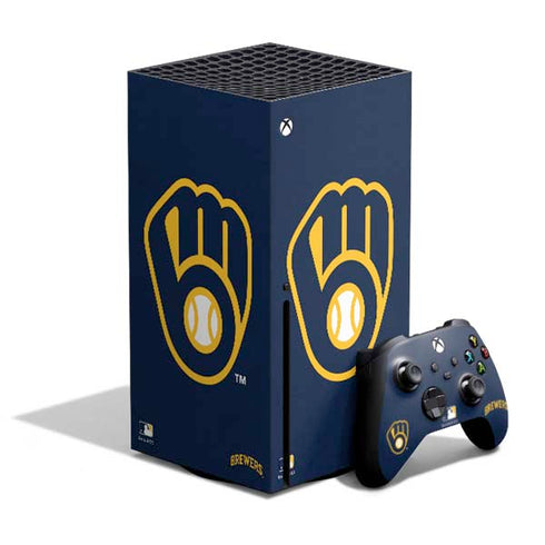 MLB Milwaukee Brewers - Solid Distressed Xbox Series X Skins