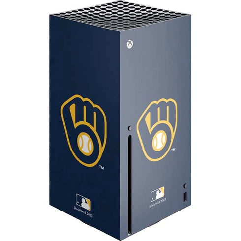 MLB Milwaukee Brewers - Solid Distressed Xbox Series X Skins