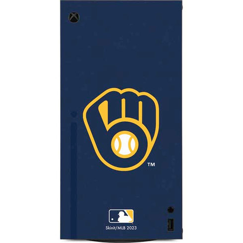 MLB Milwaukee Brewers - Solid Distressed XBox Series X Digital Edition Console Skin