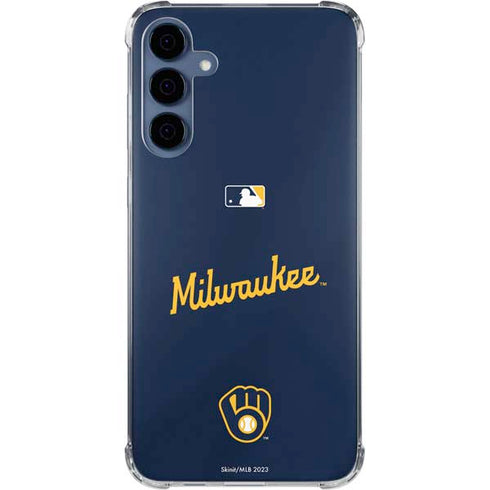 MLB Milwaukee Brewers Alternate/Away Jersey Galaxy A35 5G Clear Case