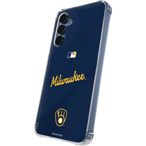 MLB Milwaukee Brewers Alternate/Away Jersey Galaxy A35 5G Clear Case