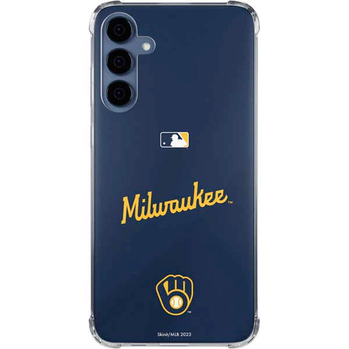 MLB Milwaukee Brewers Alternate/Away Jersey Galaxy A55 5G Clear Case