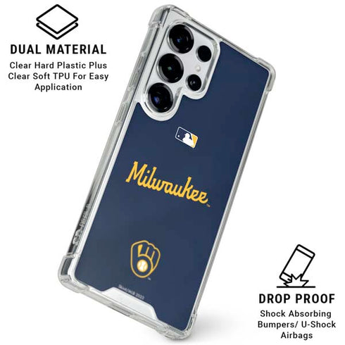 MLB Milwaukee Brewers Alternate/Away Jersey Galaxy S25 Ultra Clear Case