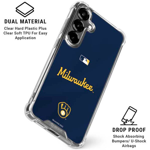 MLB Milwaukee Brewers Alternate/Away Jersey Galaxy S26 Plus Clear Case