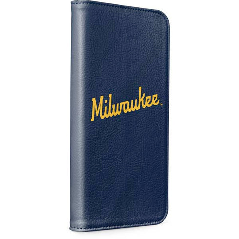 MLB Milwaukee Brewers Alternate/Away Jersey iPhone 15 Plus Folio Case