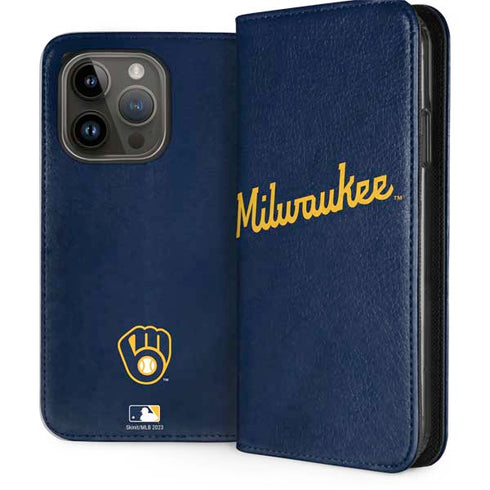 MLB Milwaukee Brewers Alternate/Away Jersey iPhone 15 Pro Folio Case