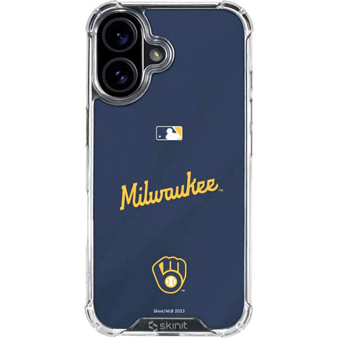 MLB Milwaukee Brewers Alternate/Away Jersey iPhone 16 Clear Case