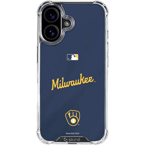MLB Milwaukee Brewers Alternate/Away Jersey iPhone 16 Plus Clear Case