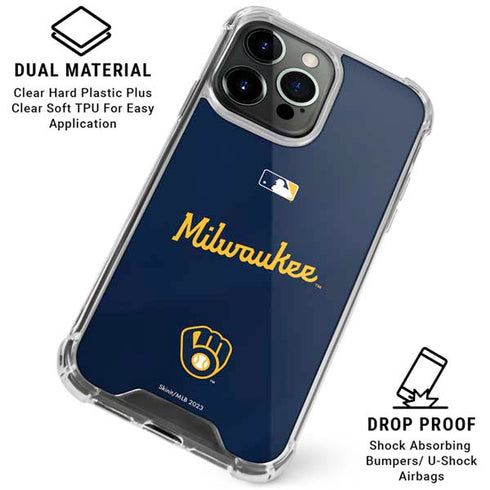 MLB Milwaukee Brewers Alternate/Away Jersey iPhone 16 Pro Max Clear Case