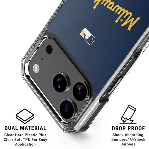 MLB Milwaukee Brewers Alternate/Away Jersey iPhone 18 Pro Clear Case