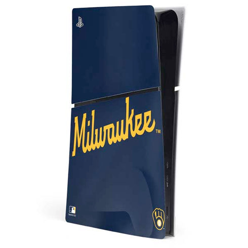 MLB Milwaukee Brewers Alternate/Away Jersey PS5 Slim Digital Edition Console Skin