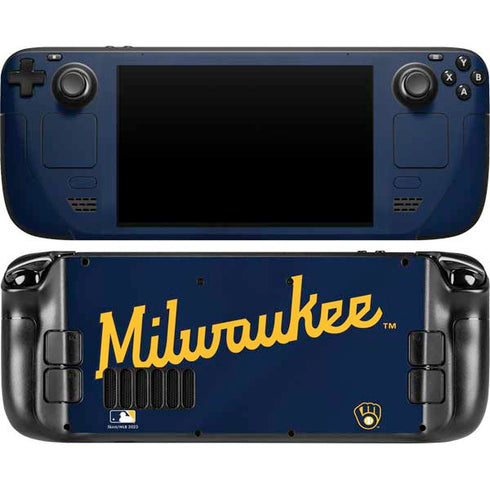 MLB Milwaukee Brewers Alternate/Away Jersey Steam Deck Handheld Gaming Computer OLED Skin
