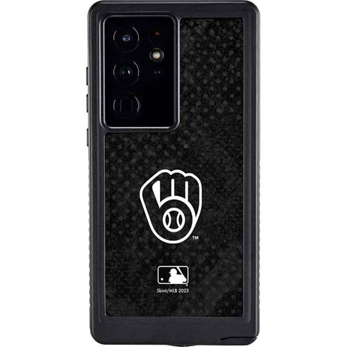 MLB Milwaukee Brewers Dark Wash Galaxy S24 Ultra Waterproof Case
