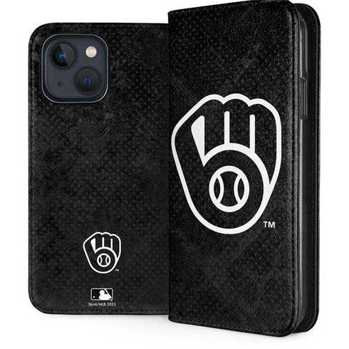MLB Milwaukee Brewers Dark Wash iPhone 15 Plus Folio Case