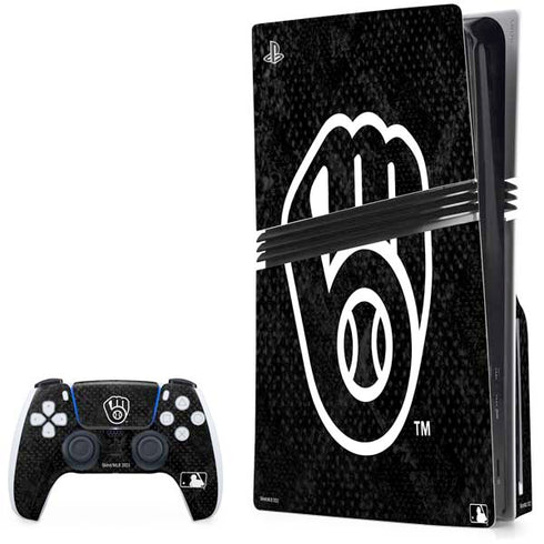 MLB Milwaukee Brewers Dark Wash PS5 Pro Disk Bundle Skin