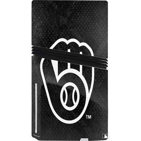 MLB Milwaukee Brewers Dark Wash PS5 Pro Disk Console Skin