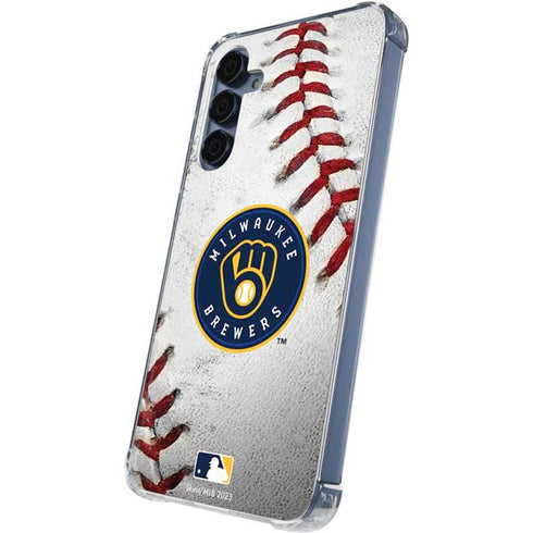 MLB Milwaukee Brewers Game Ball Galaxy A35 5G Clear Case