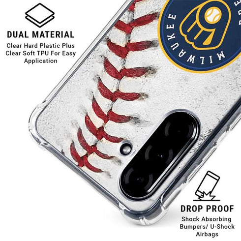 MLB Milwaukee Brewers Game Ball Galaxy A36 5G Clear Case