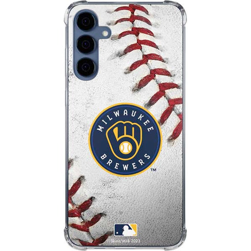 MLB Milwaukee Brewers Game Ball Galaxy A55 5G Clear Case