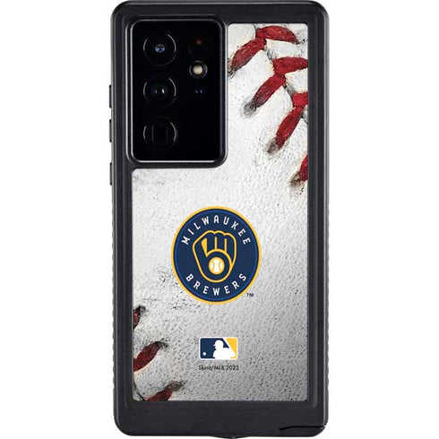 MLB Milwaukee Brewers Game Ball Galaxy S24 Ultra Waterproof Case