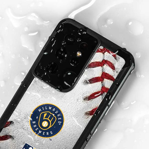 MLB Milwaukee Brewers Game Ball Galaxy S24 Ultra Waterproof Case