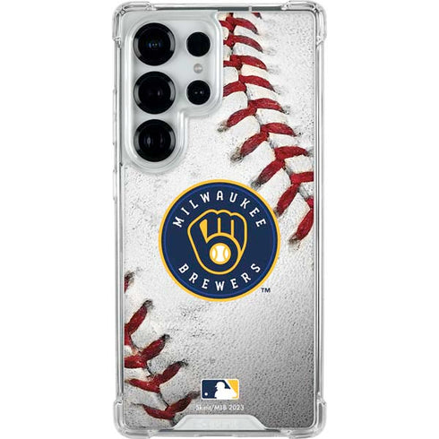 MLB Milwaukee Brewers Game Ball Galaxy S25 Ultra Clear Case