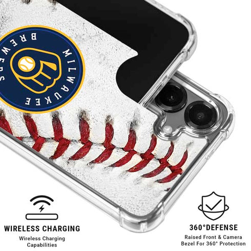 MLB Milwaukee Brewers Game Ball Galaxy S26 Plus Clear Case